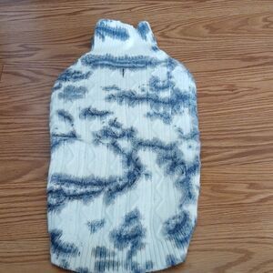 Dog turtleneck dog sweater blue and white soft knit dog sweater Sz XL NWOT